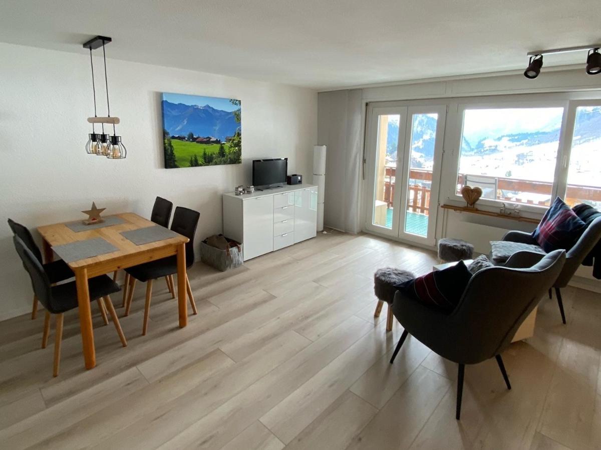 Ferienwohnung Modernes Wohlfühlstudio im Haus Eldorado mit Traumaussicht Leukerbad Exterior foto